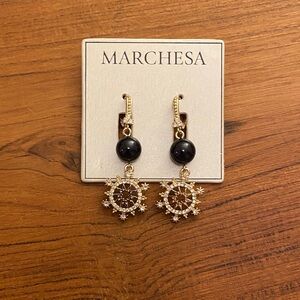 Marchesa Gold and Black Starburst Earrings